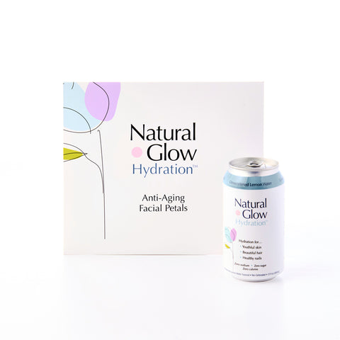 Natural Glow System | Unsweetened Lemon Water (12oz / 12 pack) + Silicone Facial Petals
