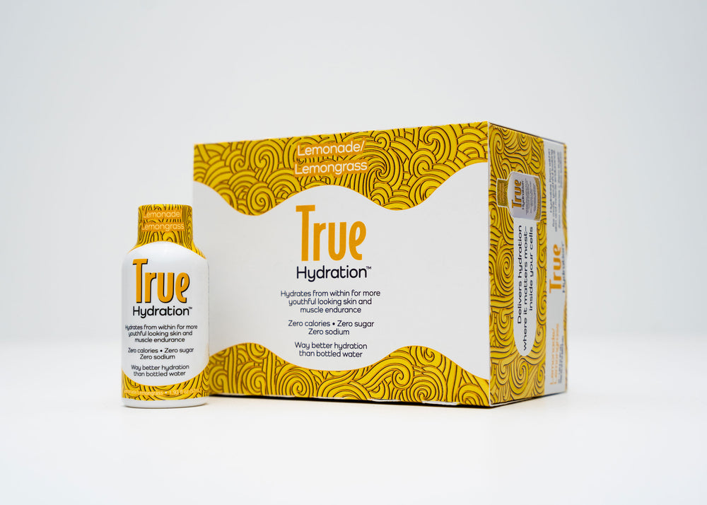 True Hydration Shot Bottle Front Sweetened Lemongrass Flavor with Box front